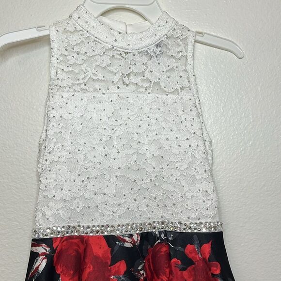 Speechless Girls Sparkling Lace-Floral Hi-Lo Formal Dress Sz 10 - Picture 2 of 13